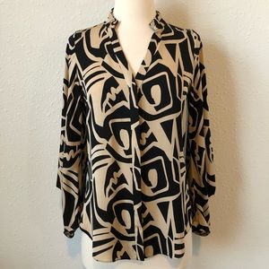 DIANE VON FURSTENBERG DVF Silk Print Blouse